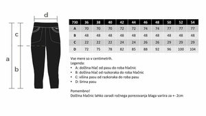 Capri hlače z žepi, slovenski proizvajalec, velikosti 46-54, ČRNE